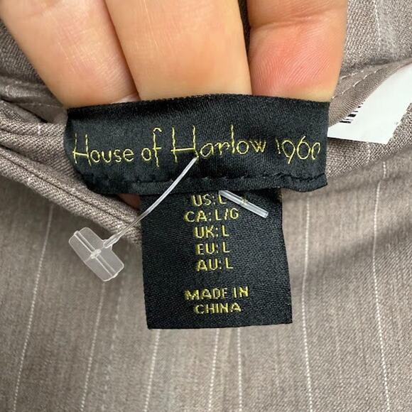 House of Harlow Trousers Womens Large Gray Pleated Wide Leg High Rise NWT - Picture 5 of 10